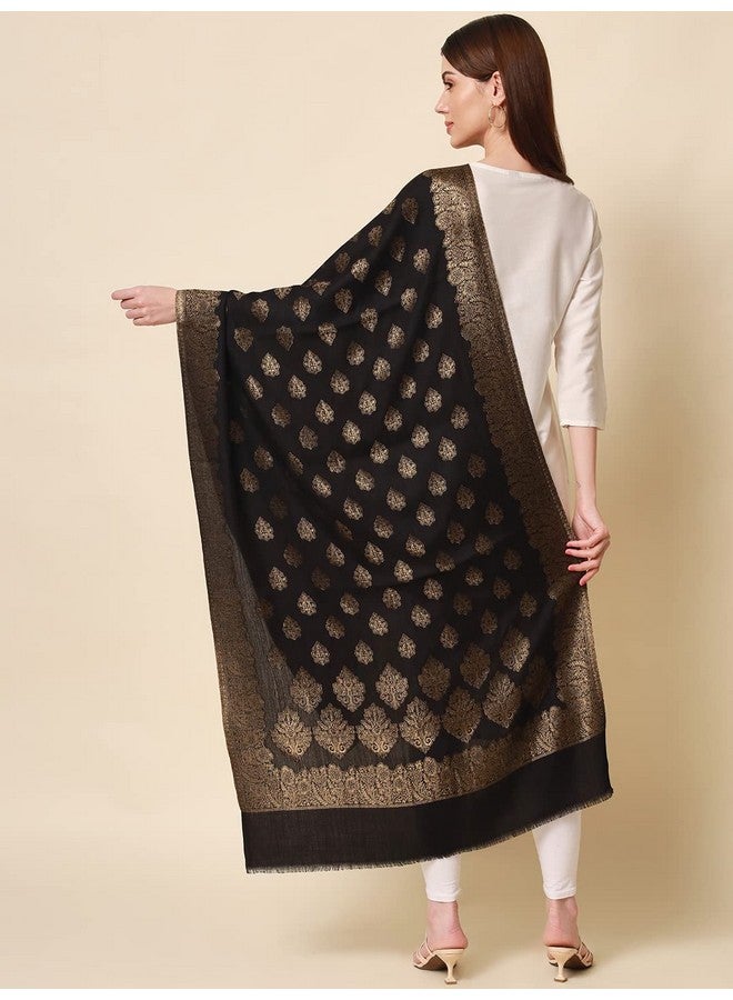 Pashmoda Women Nargis Kaani Stole with Silky Zari Weave, (Size 72X208 CM) - Image 5