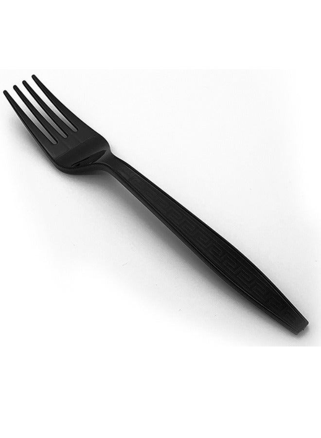 Halapack 30 مجموعة أدوات مائدة بلاستيكية ثقيلة الاستخدام ذات الاستخدام الواحد 17.5 سم - ملعقة، شوكة وسكين، مناديل - Image 2