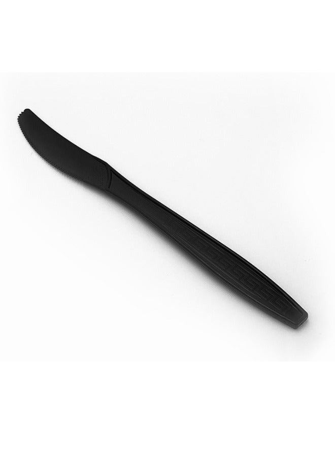 Halapack 30 مجموعة أدوات مائدة بلاستيكية ثقيلة الاستخدام ذات الاستخدام الواحد 17.5 سم - ملعقة، شوكة وسكين، مناديل - Image 3