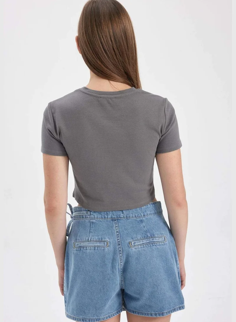 DeFacto Short Sleeve Fitted Crew Neck T-Shirt