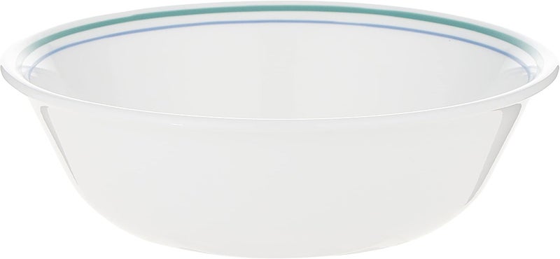 كوريل 1 Corelle طقم عشاء من زجاج Vitrelle مكون من 18 قطعة، نقش كوخ ريفي، مقاوم للتشقق والكسر، يكفي 6 أشخاص، أخضر/أزرق - Image 4
