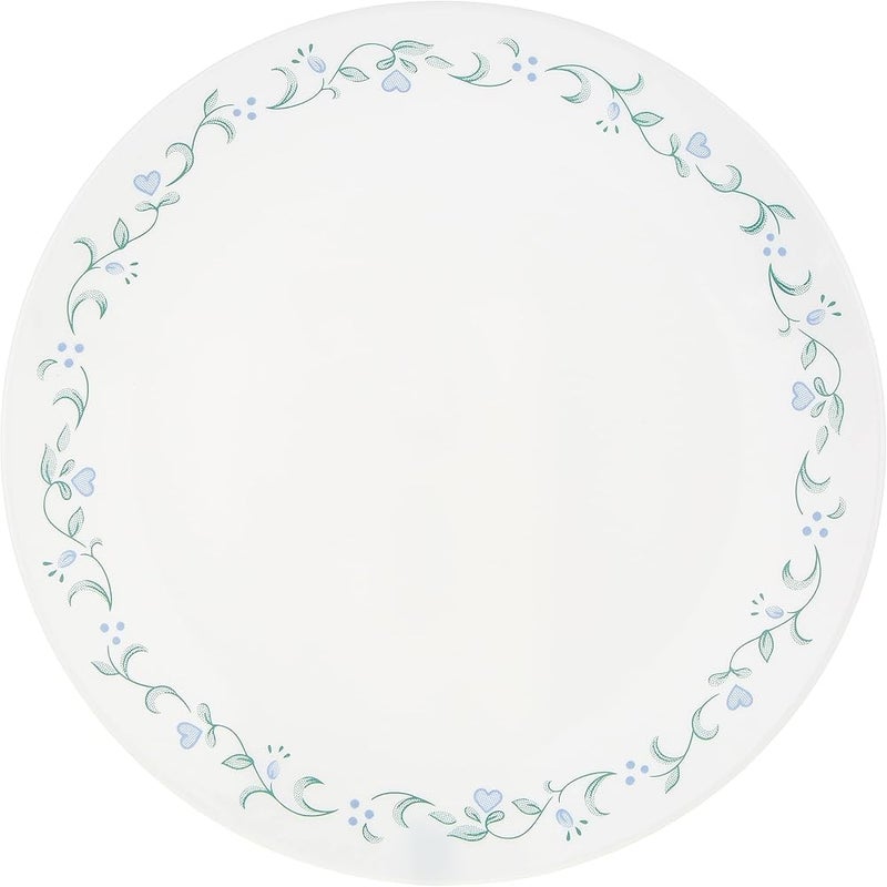 كوريل 1 Corelle طقم عشاء من زجاج Vitrelle مكون من 18 قطعة، نقش كوخ ريفي، مقاوم للتشقق والكسر، يكفي 6 أشخاص، أخضر/أزرق - Image 3