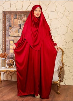 Zmurud Practical plain silky satin prayer dress with headscarf from zmurud fashion - French  - Image 2