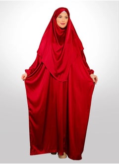 Zmurud Practical plain silky satin prayer dress with headscarf from zmurud fashion - French  - Image 1