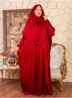 Zmurud Practical plain silky satin prayer dress with headscarf from zmurud fashion - French  - Image 4
