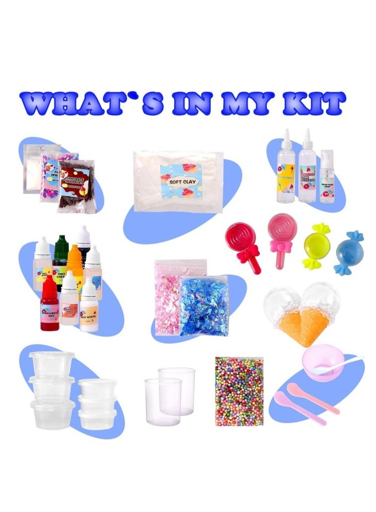 جِيجل جوي DIY Slime Kit for Kids-Non-Sticky ، Soft and Proom لجعل الوحل السحابي ، الوحل الرغوي ، الوحل ، الوحل الآيس كريم والحلوى مع سحر-حفلات تخفيف الإجهاد وفكرة هدية رائعة - Image 3