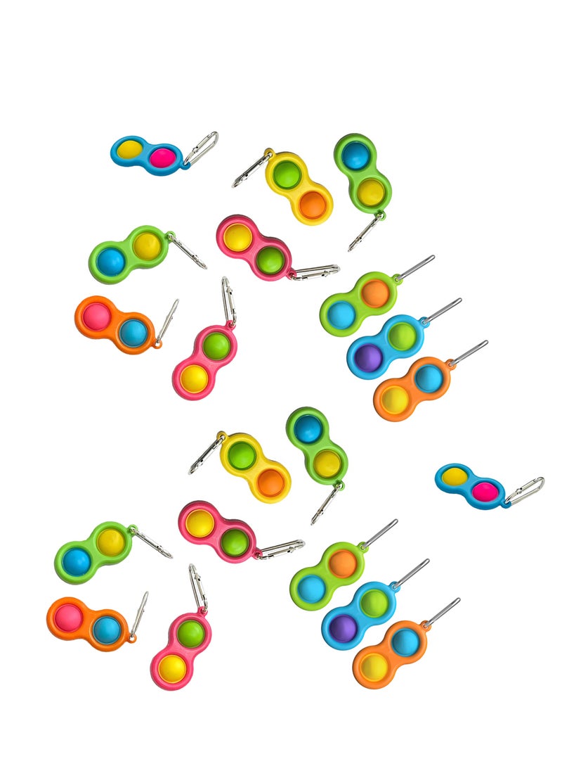 Toyland 20 Pcs Simple Dimple Antistress Sensory Fidget Key Chain Toy Assorted Color  - Image 1