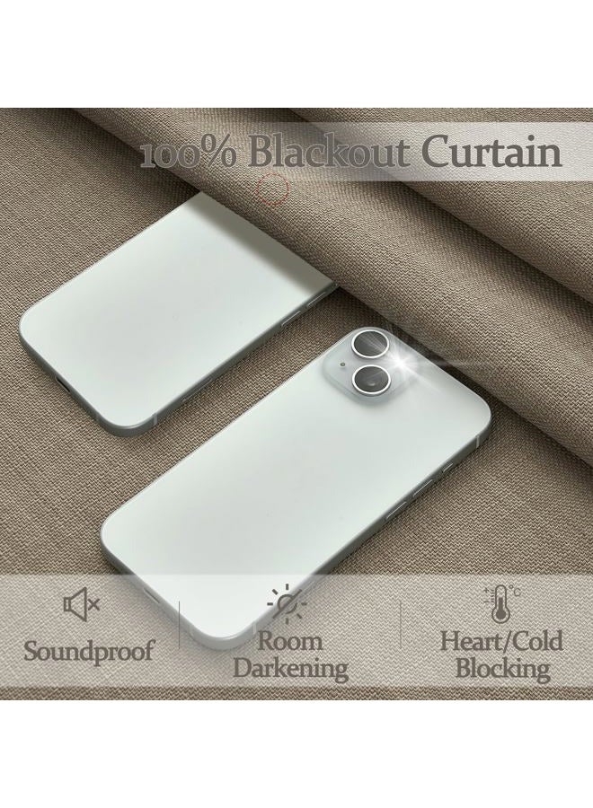 PleatedDrapes Burlywood Birch Black Out Curtains 86 Inches Long for Kids Bedroom, Unique Pleat Two Layer Heavy Linen Noise Cancelling Viral Drape for 84-86 Inch Length Large Window 2 Panels Grey Beige - Image 3