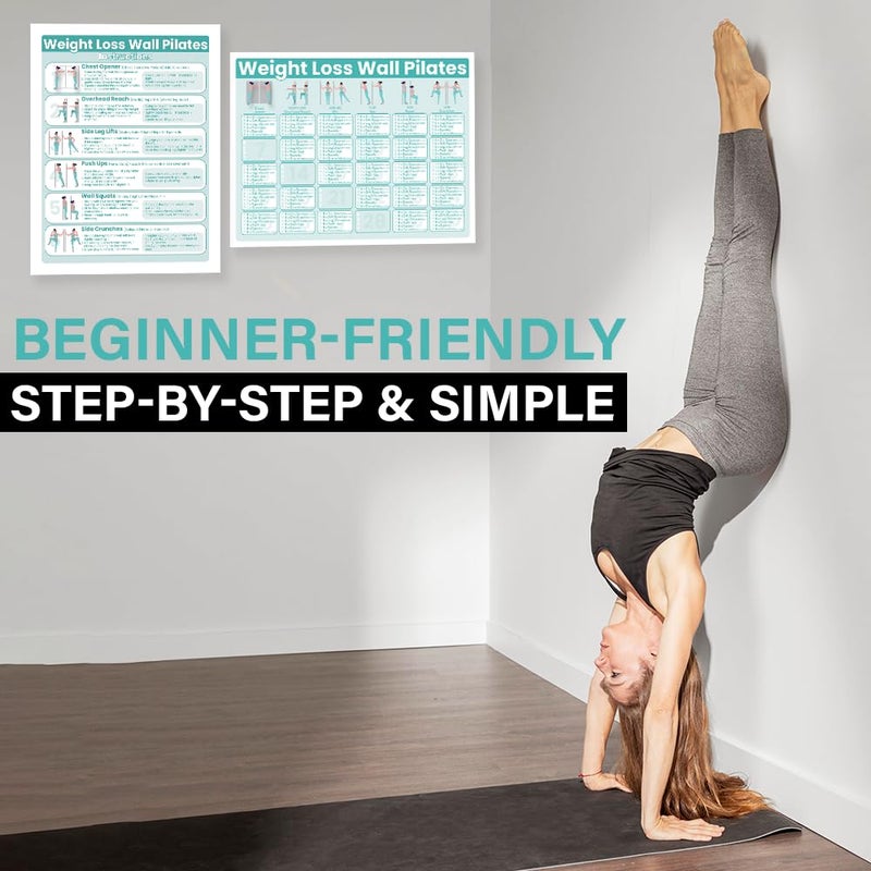 Auroscent Wall Pilates Workouts for Beginners Senior Fitness Program, 30-Day Wall Pilates Workouts for Beginners, Weight Loss Exercise, No Floor Exercises - Image 3