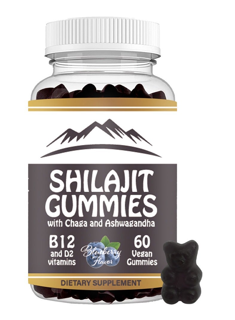 كيتو شيلاجيت الهيمالايا (شيلاجيت) للرجال والنساء - ما يعادل 500 ملغ - معزز الطاقة الطبيعية والقدرة على التحمل - 60 كومي نباتي | - مكمل فولفيك المعدني - Image 1