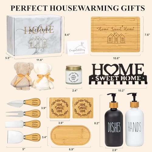 YLOVAN House Warming Gifts New Home, Housewarming Baskets for Couples, Homeowners, Clients, Women, Realtors, Closing Gift for Home Buyers, 14 Pcs Welcome First Apartment Essentials - Image 2