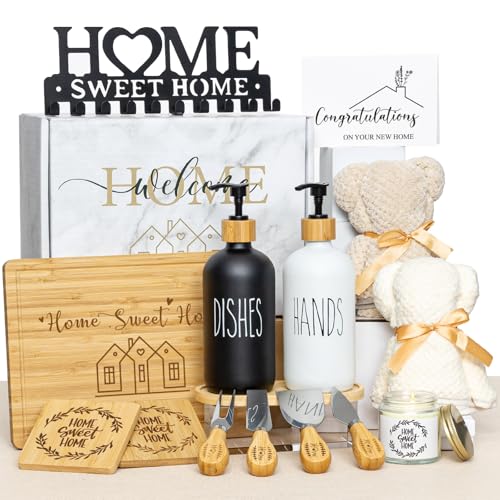 YLOVAN House Warming Gifts New Home, Housewarming Baskets for Couples, Homeowners, Clients, Women, Realtors, Closing Gift for Home Buyers, 14 Pcs Welcome First Apartment Essentials - Image 1
