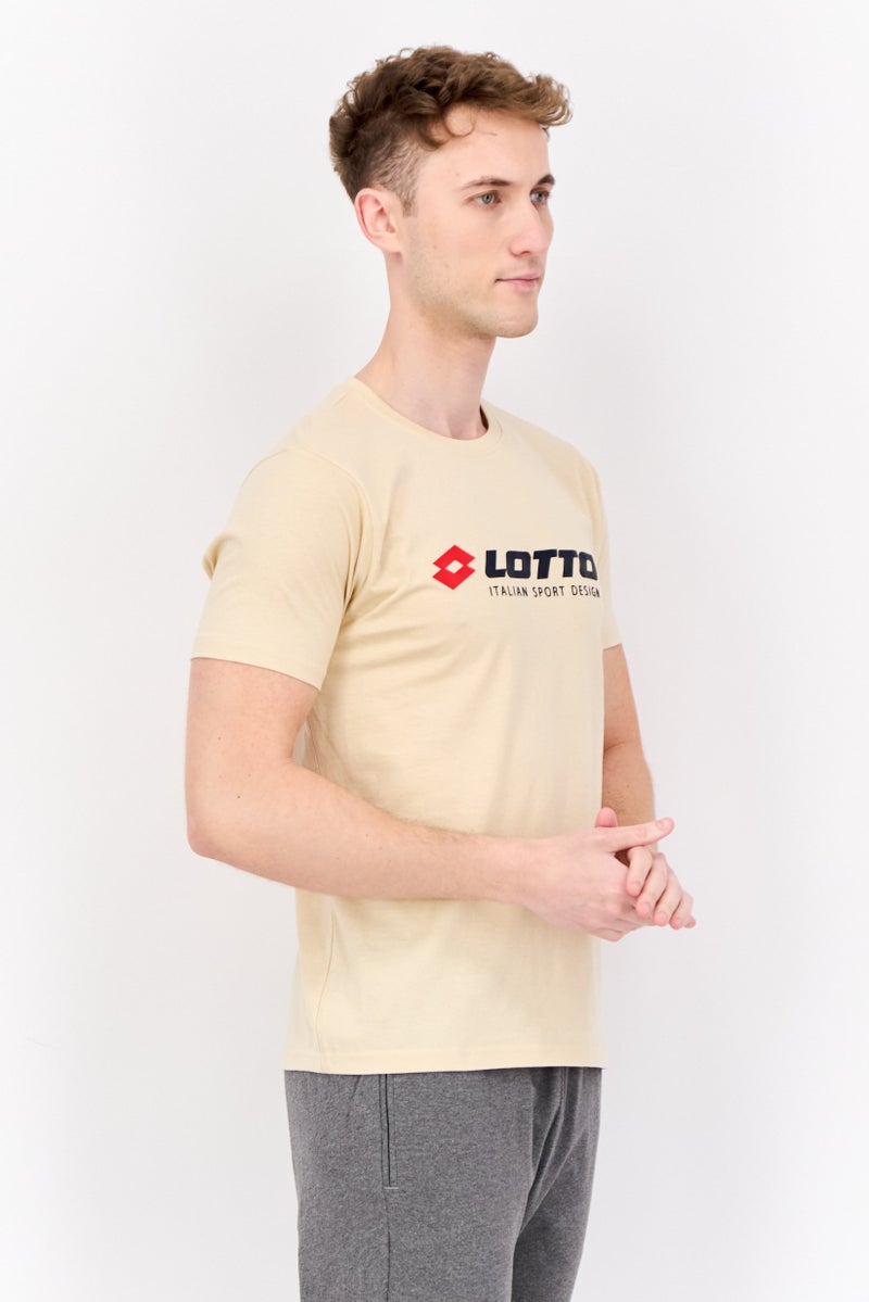 LOTTO Men Sportswear Fit Short Sleeves Outdoor T-shirt, Beige - Image 3