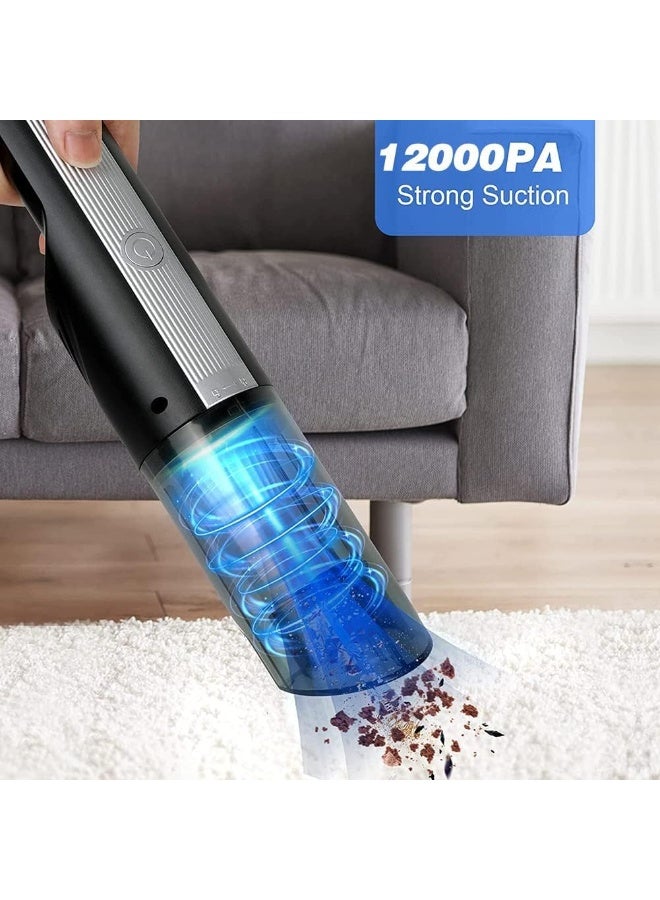 INGUNAR مكنسة كهربائية محمولة، مكنسة سيارة قوية 12000Pa مكنسة يدوية لاسلكية 120W 4000mAh مكنسة صغيرة قابلة للشحن للمنزل والمكتب والسيارة ولوحة المفاتيح والكمبيوتر - Image 2