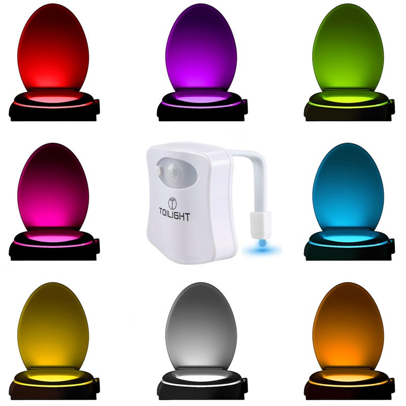 ToiLight The Original Toilet Bowl Night Light. Fun Useful Bathroom Motion Sensor Tech Gadget. Funny Novelty Birthday Gift Idea. Stocking Stuffer for Him Her Guys Men Mom Brother - Image 1