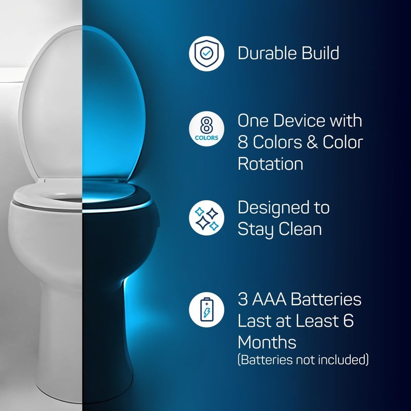 ToiLight The Original Toilet Bowl Night Light. Fun Useful Bathroom Motion Sensor Tech Gadget. Funny Novelty Birthday Gift Idea. Stocking Stuffer for Him Her Guys Men Mom Brother - Image 4