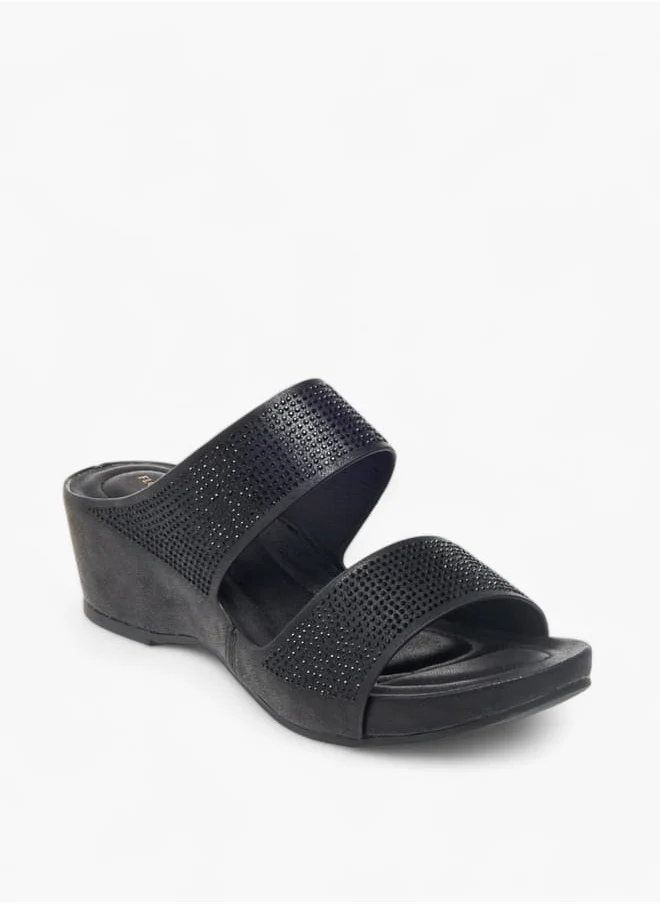 Flora Bella By Shoexpress Womens Embellished Slip-On Sandals With Wedge Heels Ramadan Collection