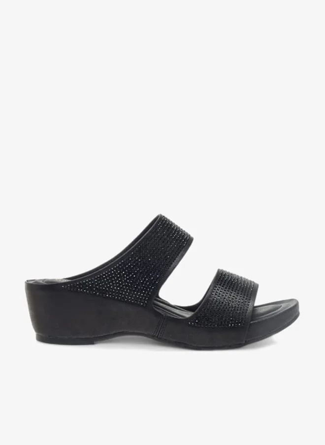 Flora Bella By Shoexpress Womens Embellished Slip-On Sandals With Wedge Heels Ramadan Collection