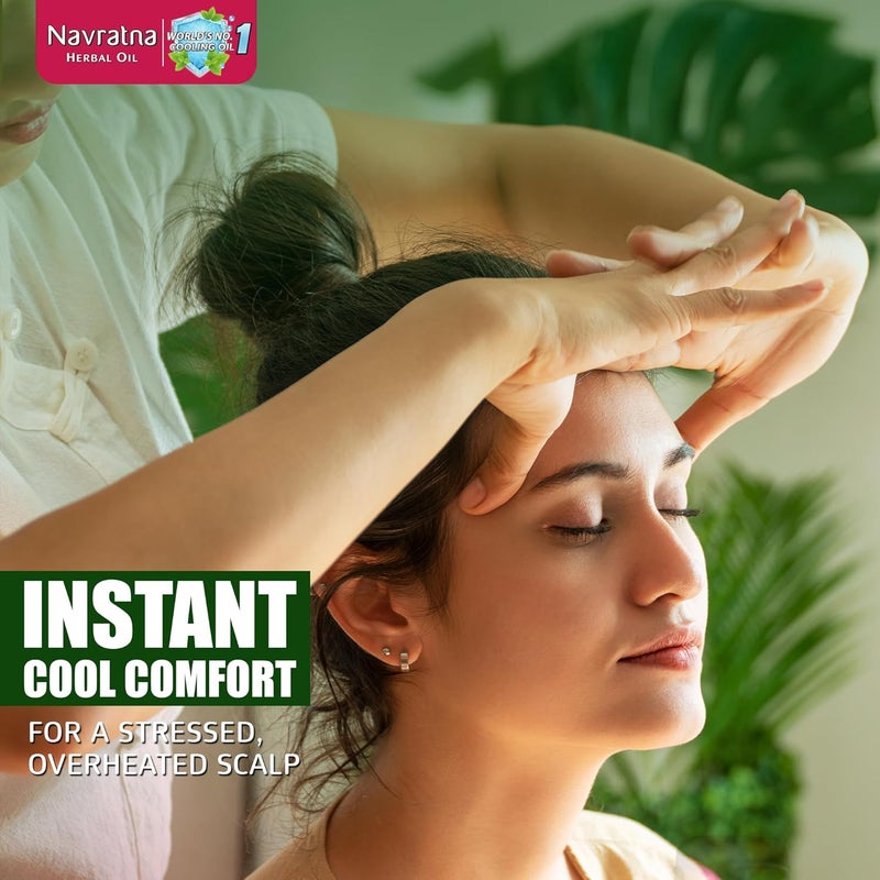 emami Himani Navratna Extra Thanda Oil - 300ml | Cooling Hair & Body Oil with 9 Active Herbal Ingredients - Image 5