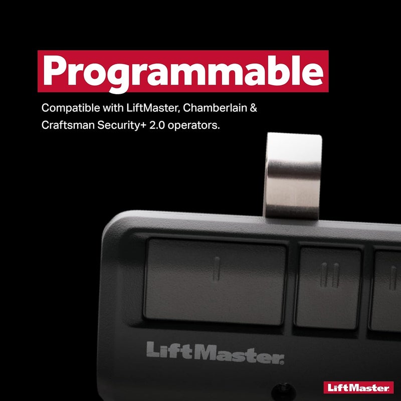 LiftMaster ليفتمستر 893ماكس أمان 20 جهاز تحكم عن بعد لبوابة 3 أزرار مع مشبك نظارات عبوة من 1 - Image 4