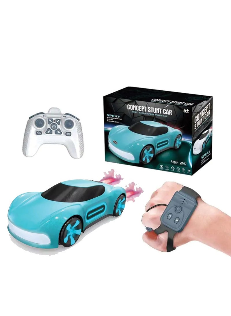 BlueFire 2025 New 2.4G Dual Control RC Stunt Car – 120M Remote Control, Gesture Sensing, Mist Spray Effect, Flashing LED Lights, Music, 4-Channel Drift & Flip Toy – 50 Min Playtime, 1:16 Scale – Ready-to-Use for Kids & Adults (Ages 8+) - Image 1