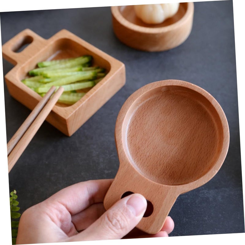 2pcs Beech Wood Small Appetizer Plates Serving Trays For Entertaining - Image 4