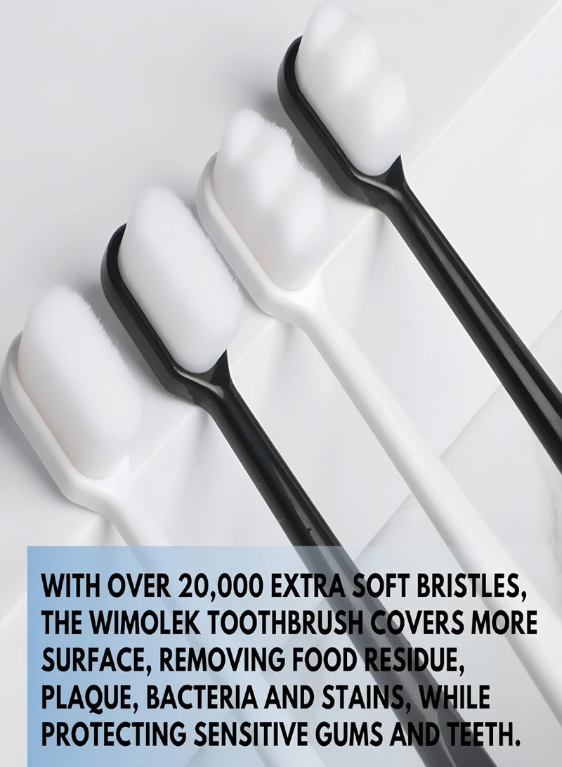 CHU DAI 5-Pack Extra Soft Toothbrush for Sensitive Gums and Teeth with 20,000 Ultra Soft Bristles. Micro-Nano Toothbrush. Excellent Cleaning Effect (Black) - Image 2