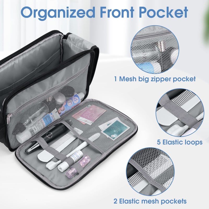 Wedama Toiletry Bag For Men  Handheld Travel Toiletry Bag  Waterproof Travel Bag For Toiletries  Thickened Polyester Travel Dopp Kit  Toiletries Bag For Travel Business Trips And Camping  Black - Image 3