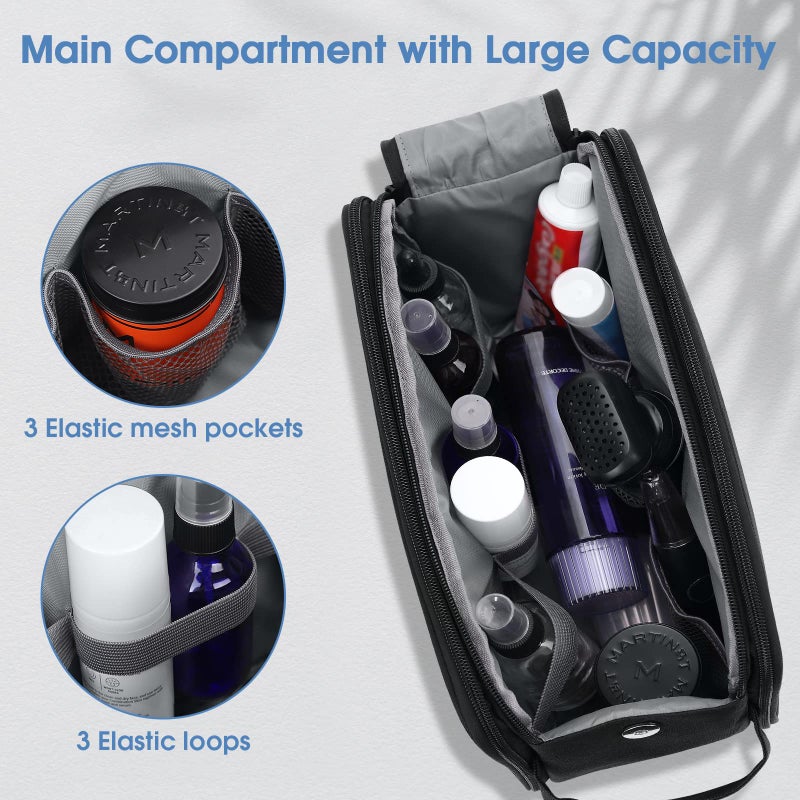 Wedama Toiletry Bag For Men  Handheld Travel Toiletry Bag  Waterproof Travel Bag For Toiletries  Thickened Polyester Travel Dopp Kit  Toiletries Bag For Travel Business Trips And Camping  Black - Image 4
