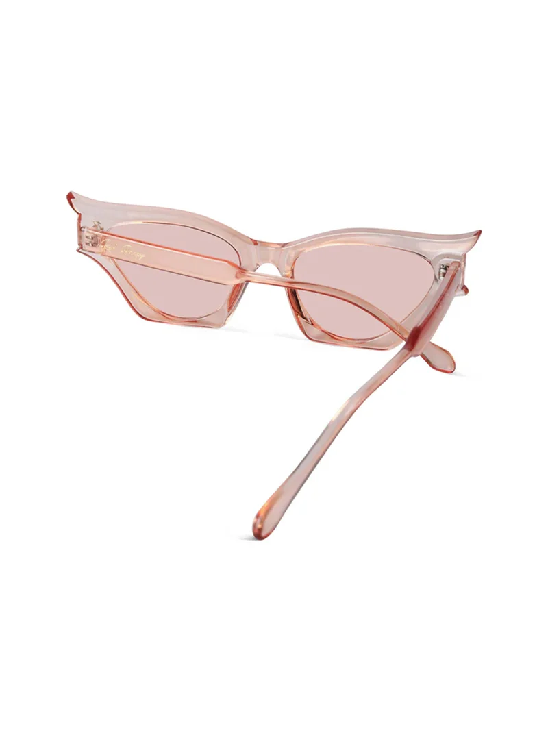 Woggles Red Pappy Flauxis Transparent Cateye Sunglasses