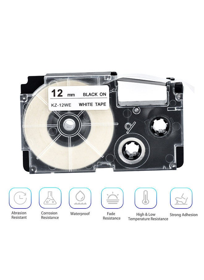 Generic 12mm Label Tape Compatible Tape Cartridge Ribbon Replacement for Casio KL-60 KL-100 KL-170 KL-120 KL-180 KL-780 KL-820 KL-7400 KL-8700 KL-8800 CW-L300 EZ Label Maker  - Image 2