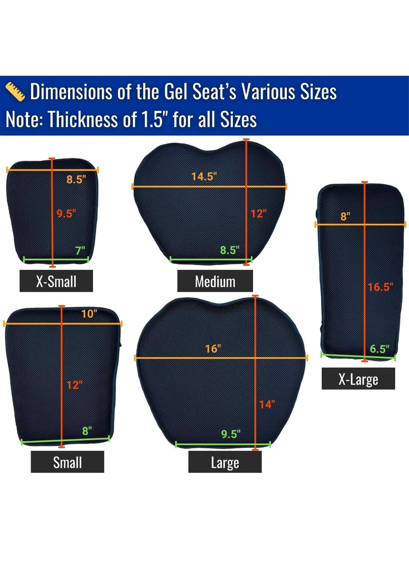 gears rise Gel Seat CushionGel Seat Pad for Long SittingCooling Truck Seat Cushion Breathable Car Seat CushionMesh Fabric DesignChair PadSeat Cushion for CarWheelchairHome Black Large  - Image 5