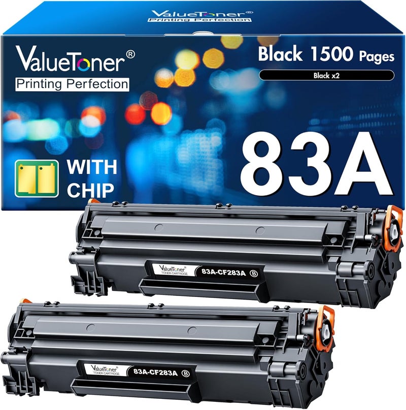 Valuetoner Compatible 83A Toner Cartridge Black Replacement for HP 83A CF283A to Use with LaserJet Pro MFP M125nw MFP M201dw MFP M225dw MFP M125a M201n M127fn M127fw M225dn Printer (2-Pack) - Image 1