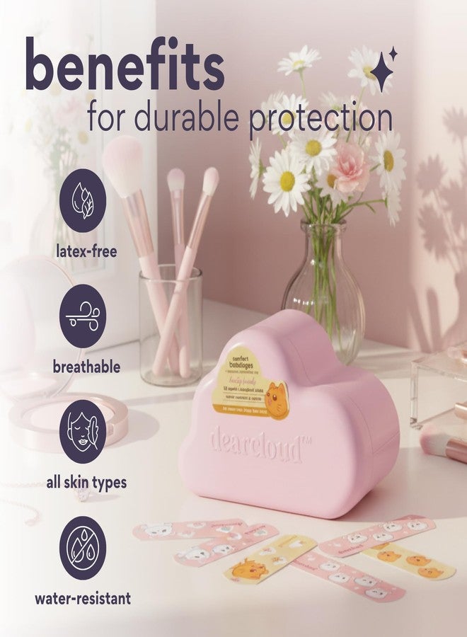dearcloud ضمادات دير كلاود داينتي فريندز كومفورت مع علبة قابلة لإعادة الاستخدام 30 ضمادة - ضمادات مقاومة للماء وخالية من اللاتكس ومضادة للحساسية - عبوة متنوعة (داينتي فريندز) - Image 3