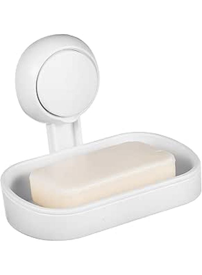 Modern Wall Mount Soap Dish With Suction Cups Draining Bathroom Shower Storage Holder - Image 1