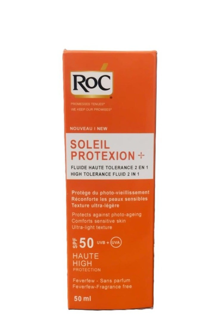 RoC Sun Protection 2 In1 High Tolerance Fluid SPF 50 50ml