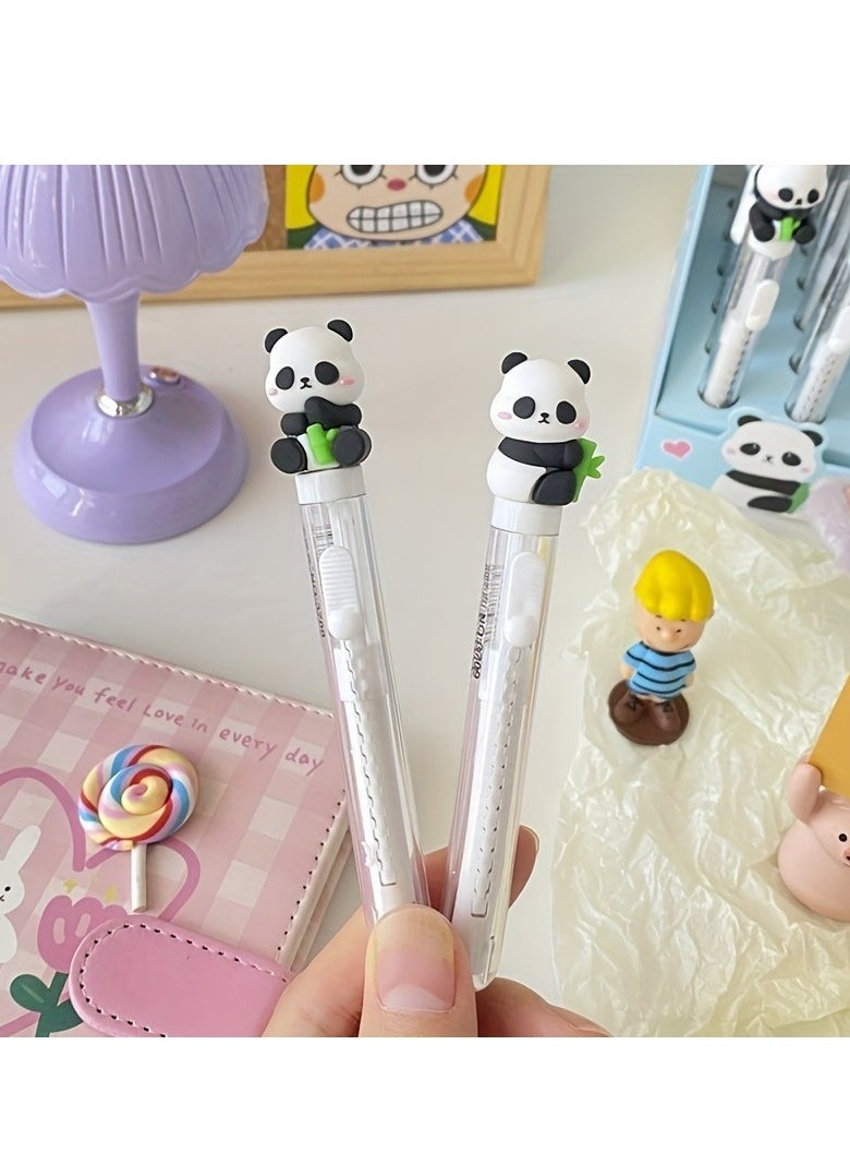 Generic - 4PCS Adjustable Panda Bear Slide Cube Erasers, TPR Material, No-Trace Retractable Design, Patterned Creative Stationery for Students - Image 1