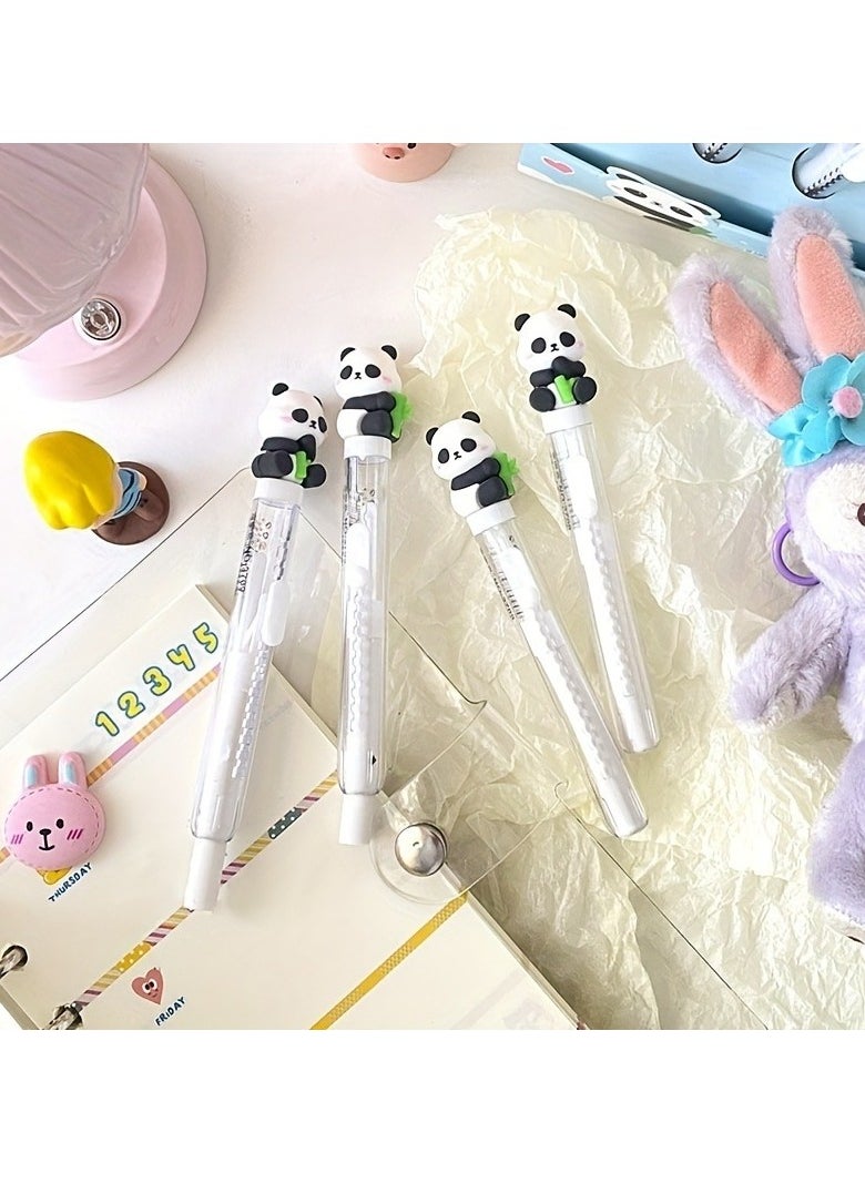Generic - 4PCS Adjustable Panda Bear Slide Cube Erasers, TPR Material, No-Trace Retractable Design, Patterned Creative Stationery for Students - Image 1