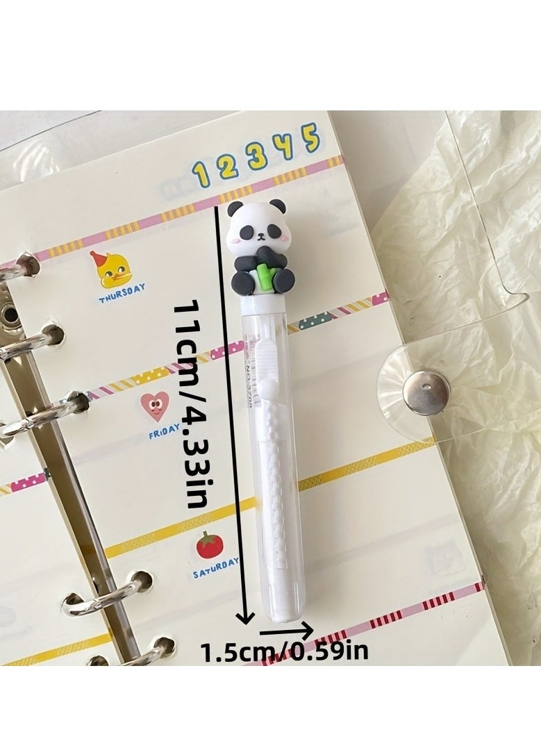 Generic - 4PCS Adjustable Panda Bear Slide Cube Erasers, TPR Material, No-Trace Retractable Design, Patterned Creative Stationery for Students - Image 1