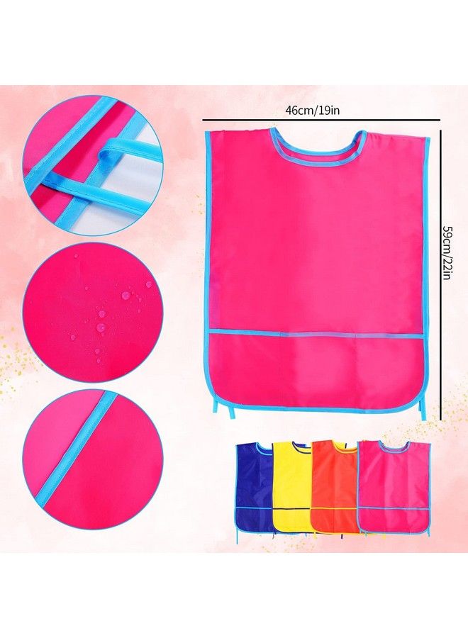 NANASO 4Pack Smock For Kidschildren Waterproof Art Smock Painting Feeding Kids Painting Apron Handwork Cooking Toddler Paint Smock For Age 36 Years Gifts With 3 Roomy Pocket - Image 3