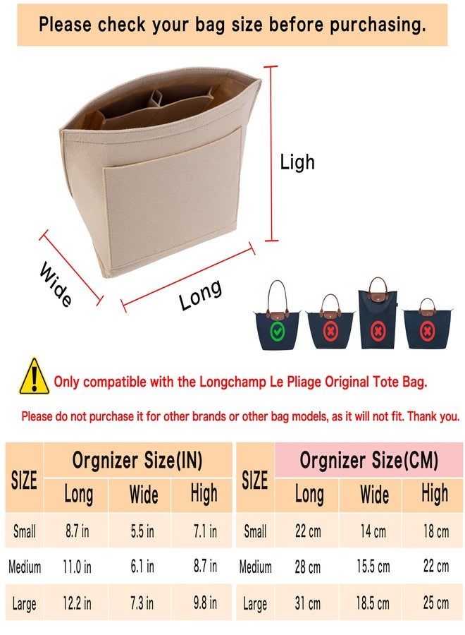 منظم حقيبة يد ATSEKTZ متوافق مع حقيبة Longchamp Le Pliage Original Tote، منظم خفيف الوزن لحقيبة اليد مزود بحامل أكواب وجيب بسحاب، أسود متوسط الحجم - Image 2