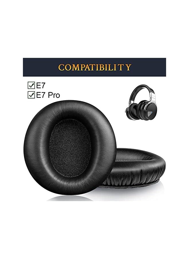erorex Professional Earpads Cushions Replacement For Cowin Silensys E7 E7 Pro Headphones Do Not Fit Se7 Ear Pads With Soft Protein Leather Noise Isolation Foam Black  - Image 2