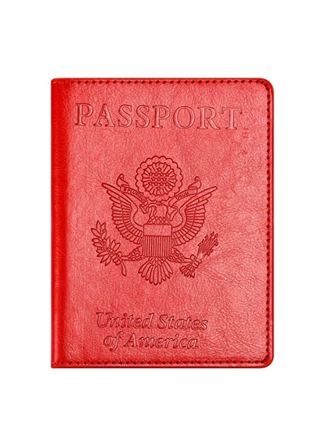 We Happy Travel Passport ID Card Wallet Holder Cover RFID Blocking Leather Purse Case USA  - Image 1