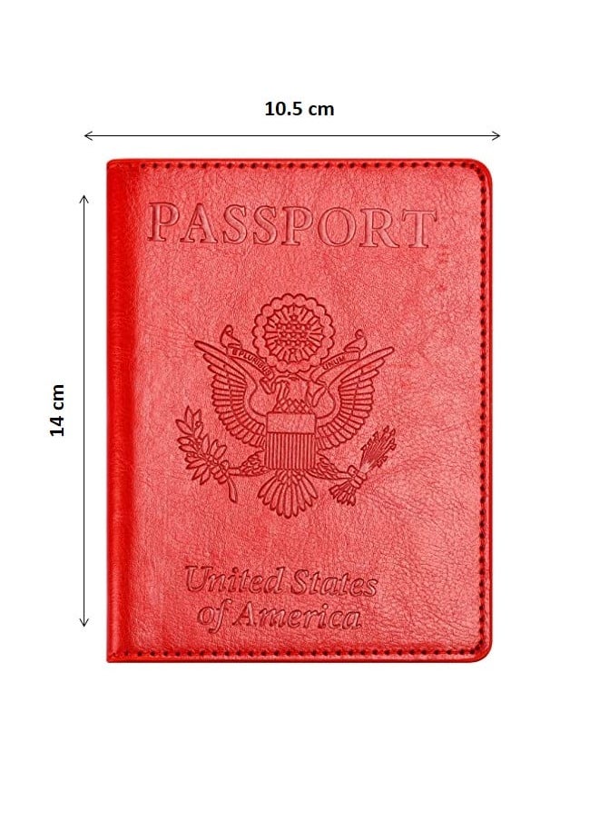 We Happy Travel Passport ID Card Wallet Holder Cover RFID Blocking Leather Purse Case USA  - Image 2