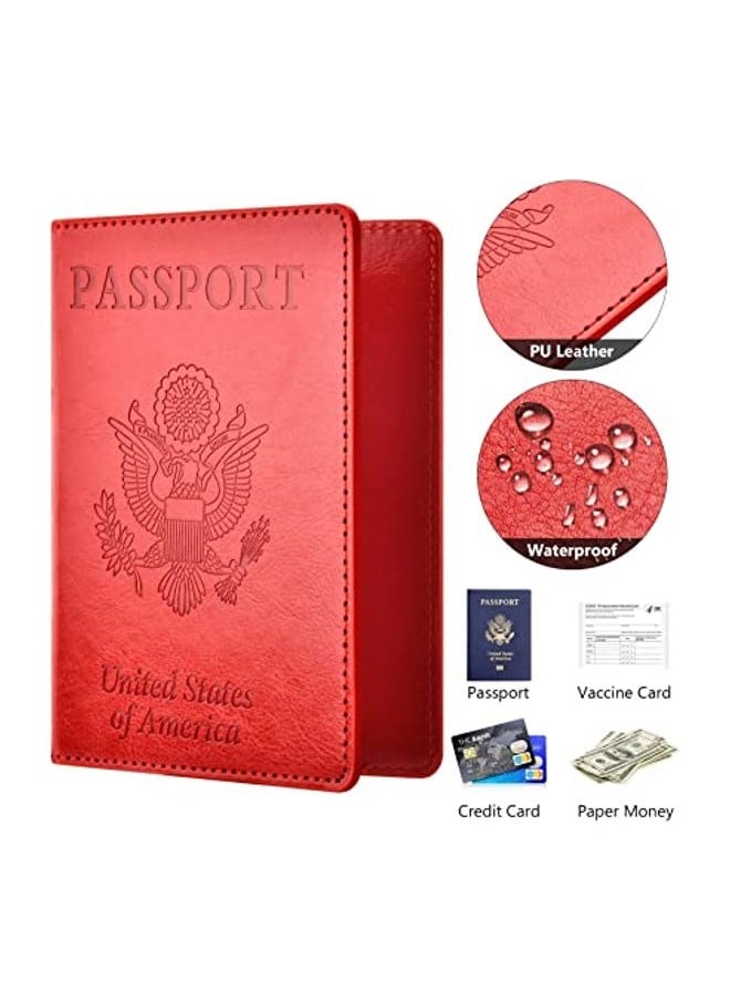 We Happy Travel Passport ID Card Wallet Holder Cover RFID Blocking Leather Purse Case USA  - Image 4