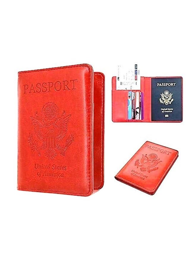 Travel Passport ID Card Wallet Holder Cover RFID Blocking Leather Purse Case USA