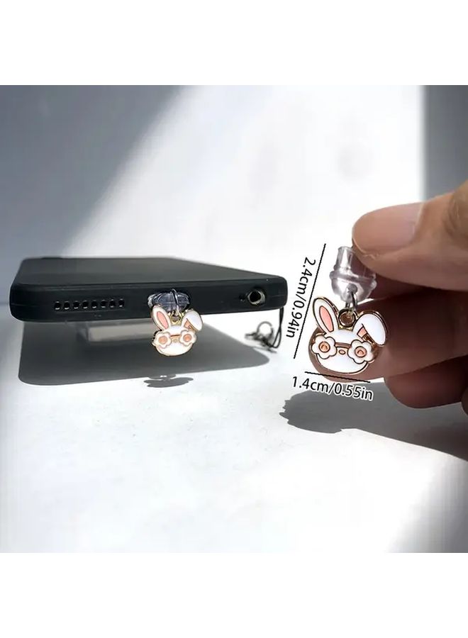 1 Mini Party Bunny Head Phone Dust Plug For Type C Charging Interface Multi Purpose Cute Phone Pendant Decoration Protects Mobile Charging Port Suitable For iPhone Type C USB C Dust Plug Holiday Party Gift - Image 2