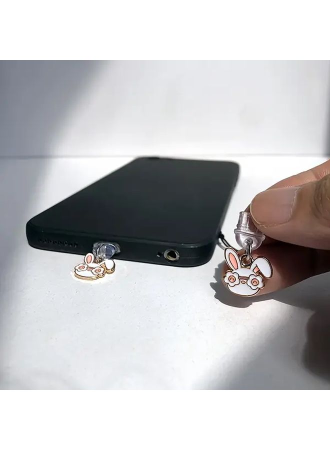 1 Mini Party Bunny Head Phone Dust Plug For Type C Charging Interface Multi Purpose Cute Phone Pendant Decoration Protects Mobile Charging Port Suitable For iPhone Type C USB C Dust Plug Holiday Party Gift - Image 5