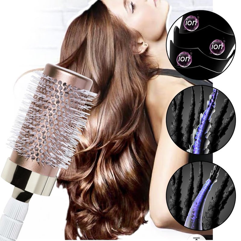 Aozzy Round Brush Set with Boar Bristle Curved Vented Hairbrush for Styling, Drying, and Healthier, Shinier Hair - Image 5