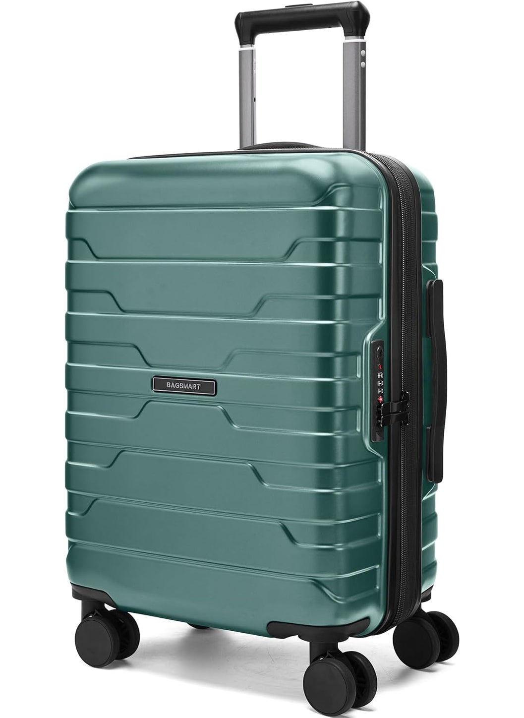 BAGSMART BAGSMART Carry On Luggage 22x14x9 Airline Approved with TSA Lock20 Inch Lightweight Luggage with Spinner Wheels100 PC Hard Shell Carry On Suitcases for Men WomenPine Green  - Image 1